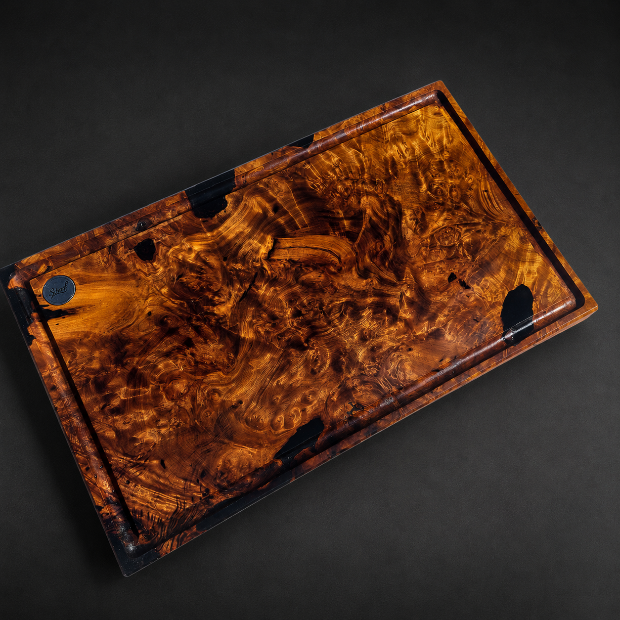Tábua em burl de imbuia maciça 54x32x5 cm
